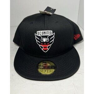 D.C. United Hat Black New Era 59Fifty 7 3/4 Fitted Cap Official MLS Soccer NEW